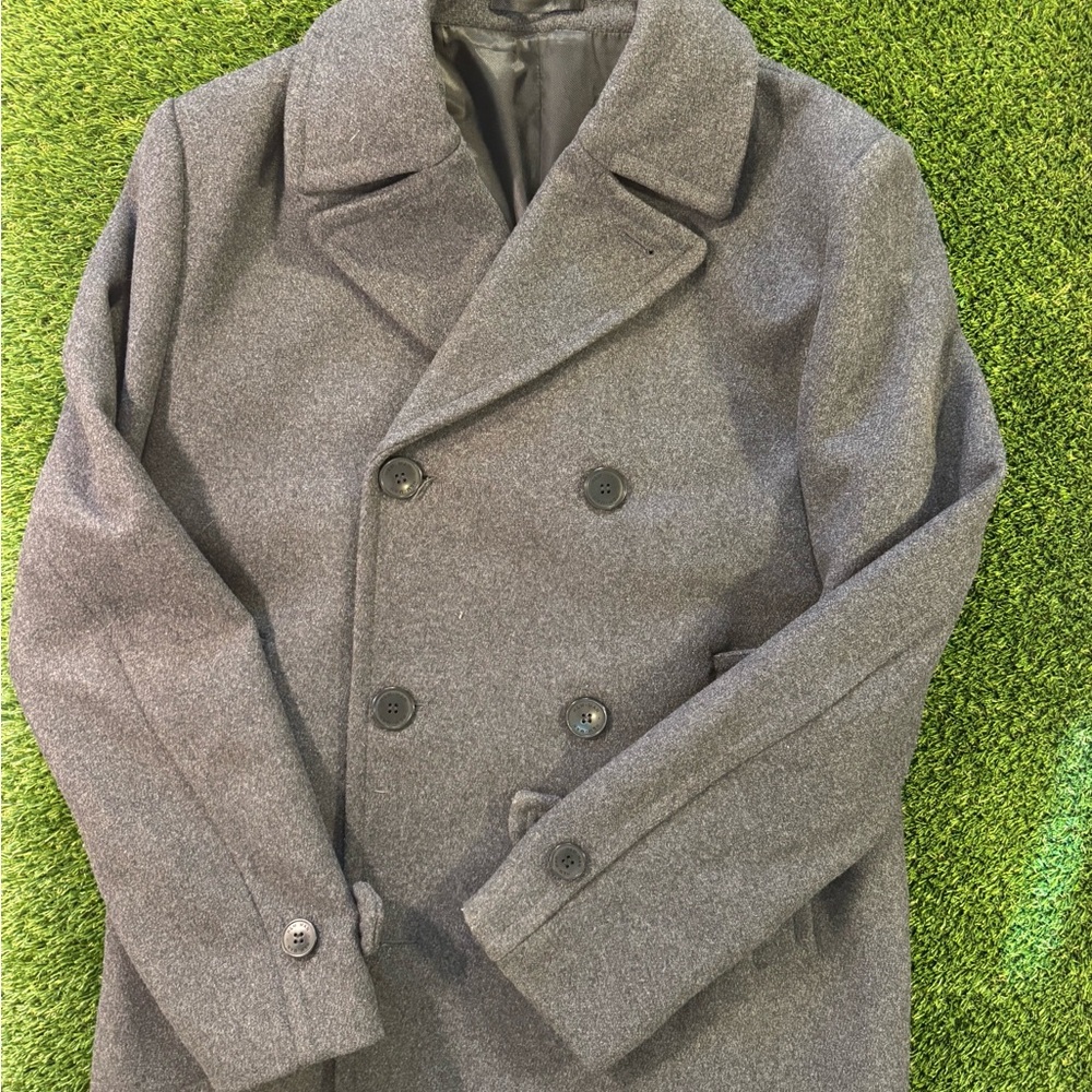 H&M Men's Double-Breasted Trench Coat - Gray